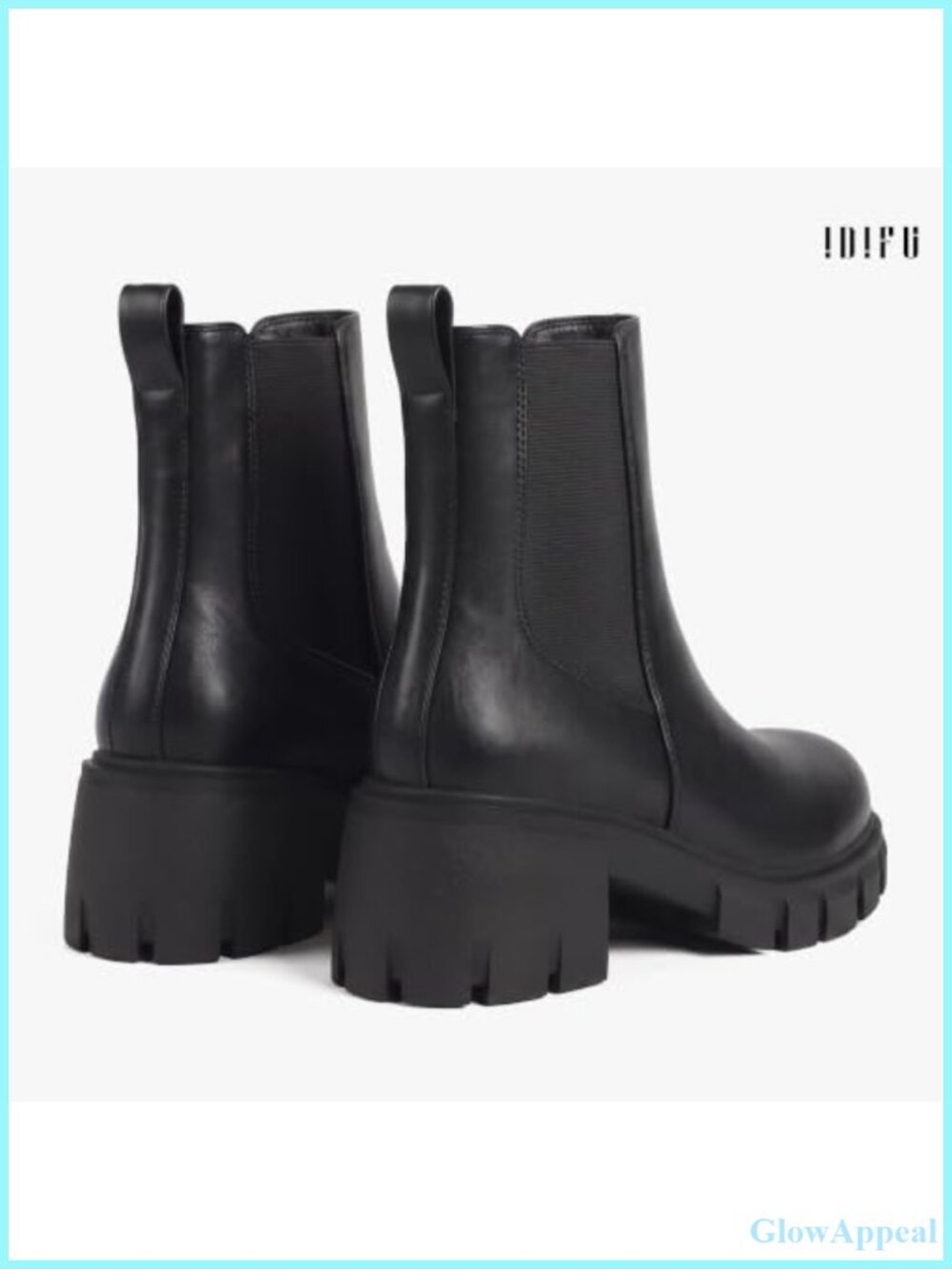Chelsea Ankle Boots Chunky Platform Slip On Booties - Picture 4 of 5